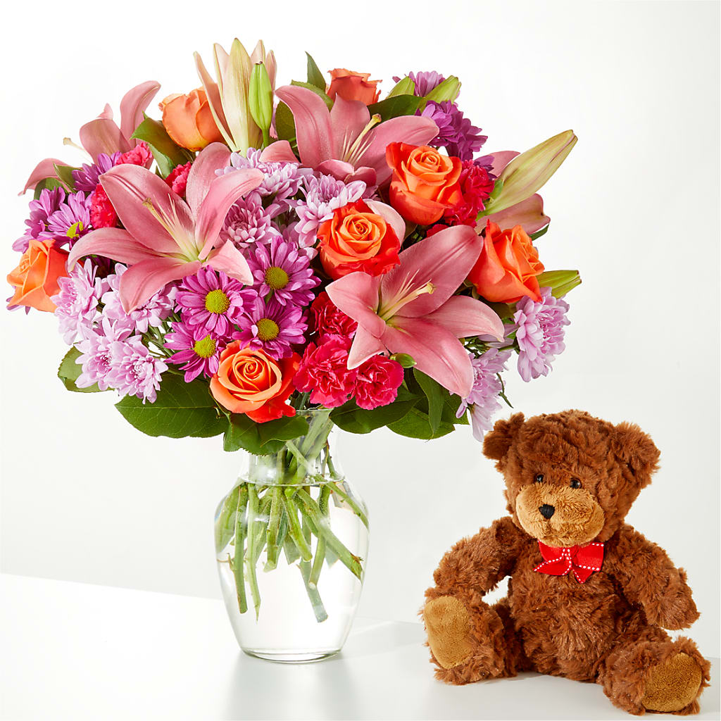 One and Only Bouquet and Bear Bundle – A Heavenly Florist, Newport News VA