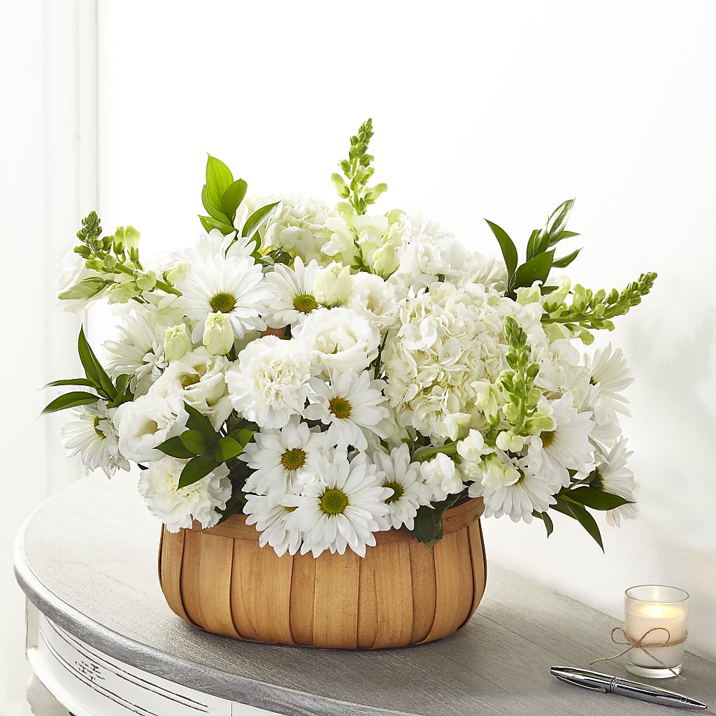 Pure Ivory Basket – A Heavenly Florist, Newport News VA