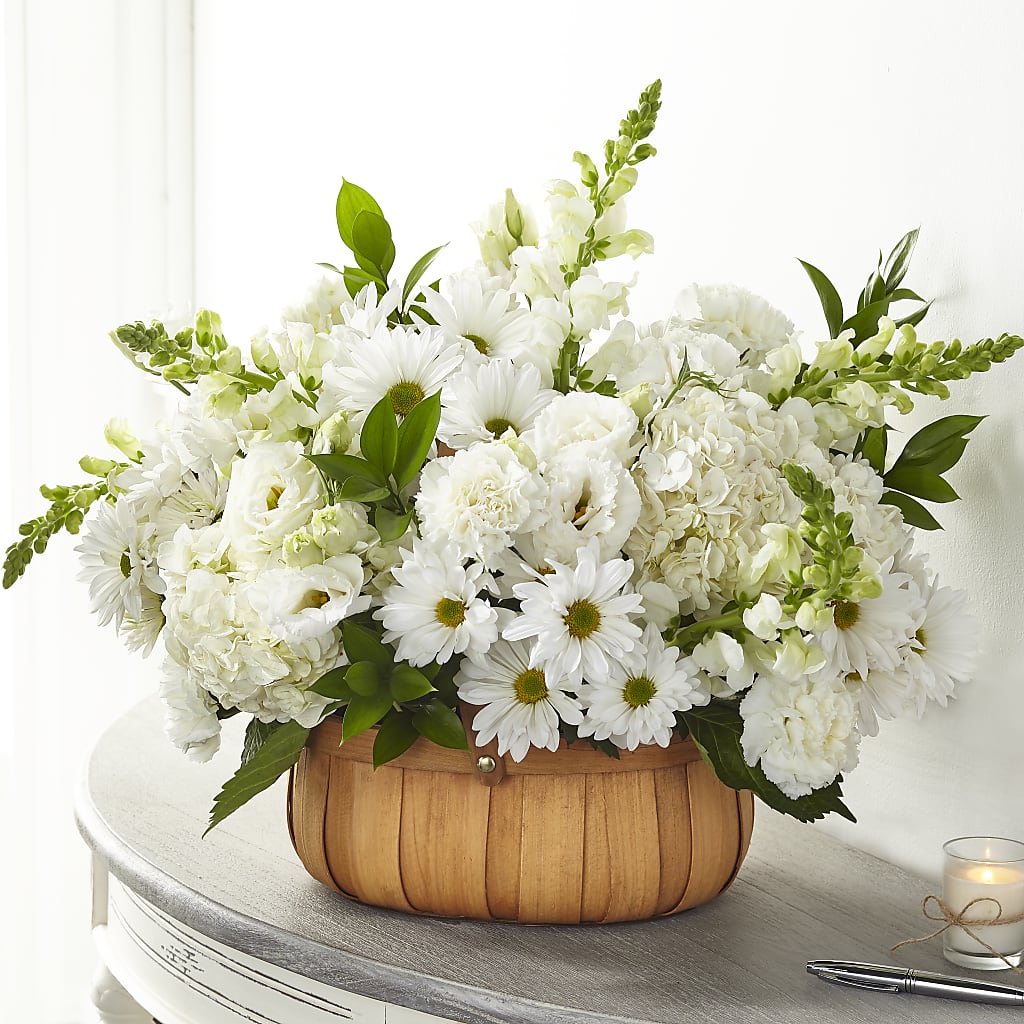 Pure Ivory Basket – A Heavenly Florist, Newport News VA