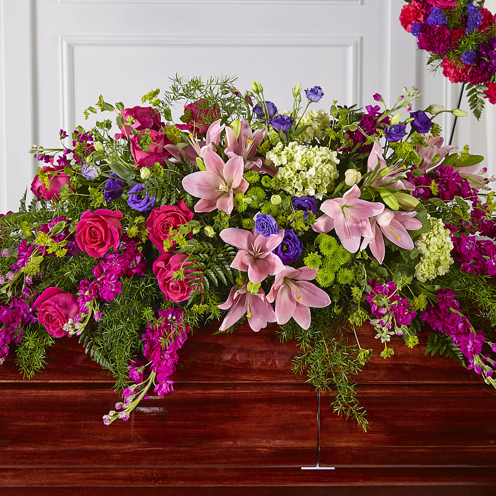 Radiant Tribute Casket Spray – A Heavenly Florist, Newport News VA