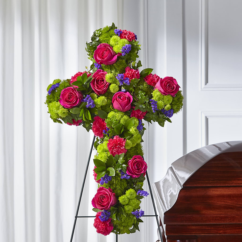 Tribute Rose Floral Cross – A Heavenly Florist, Newport News VA