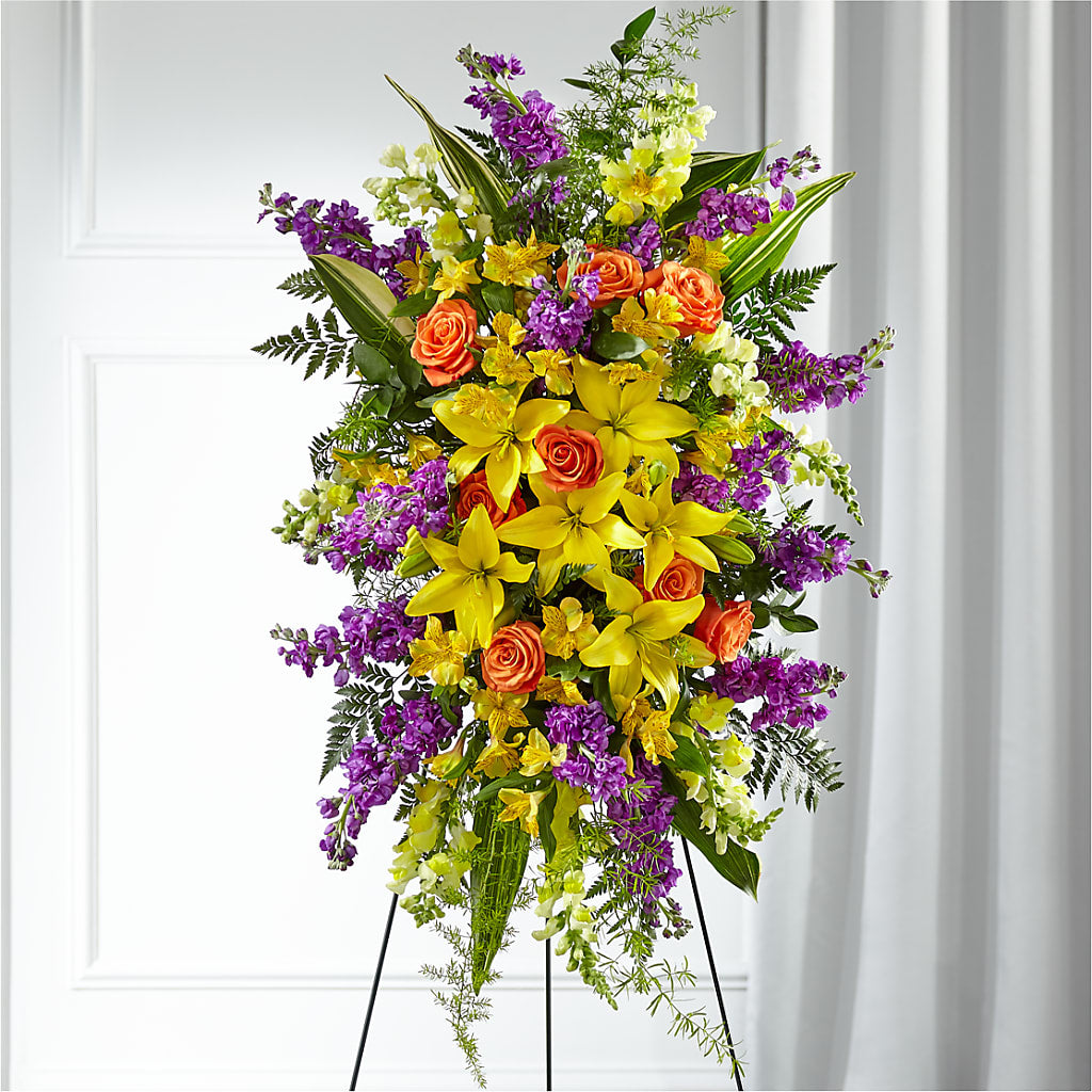 Thoughtful Prayers Standing Spray – A Heavenly Florist, Newport News VA