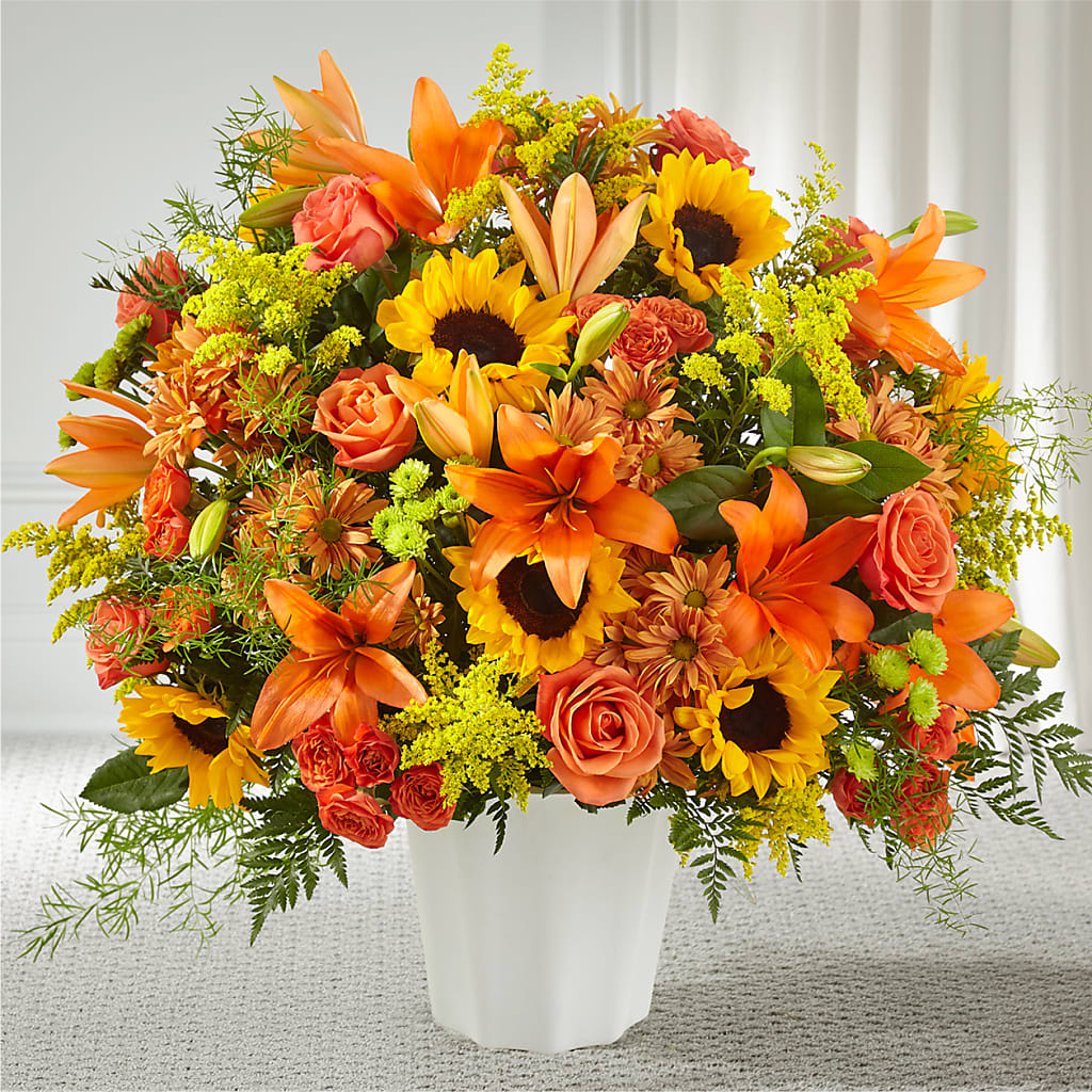 Harvest Thoughts Floor Basket – A Heavenly Florist, Newport News VA