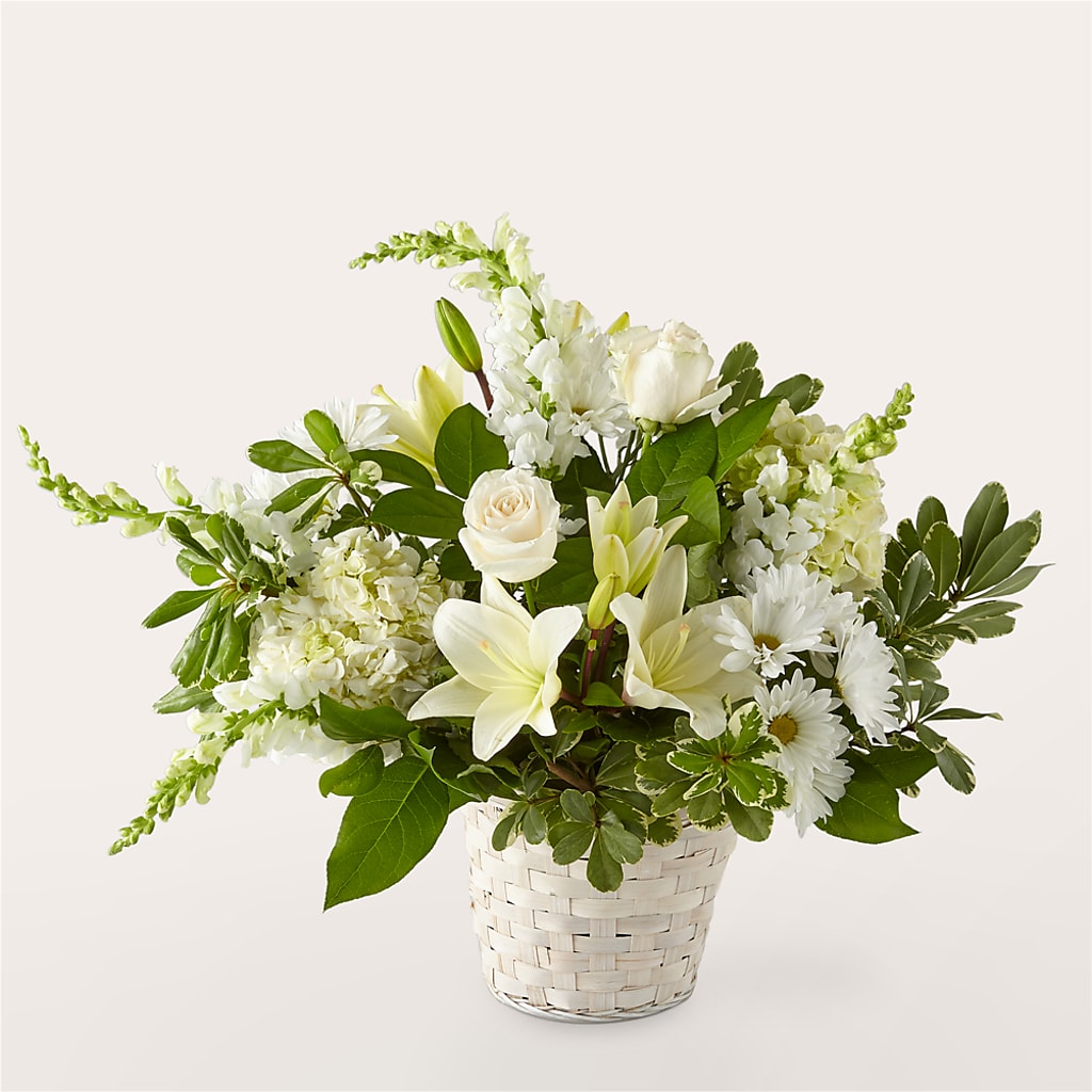 Ivory Elegance Floral Basket – A Heavenly Florist, Newport News VA