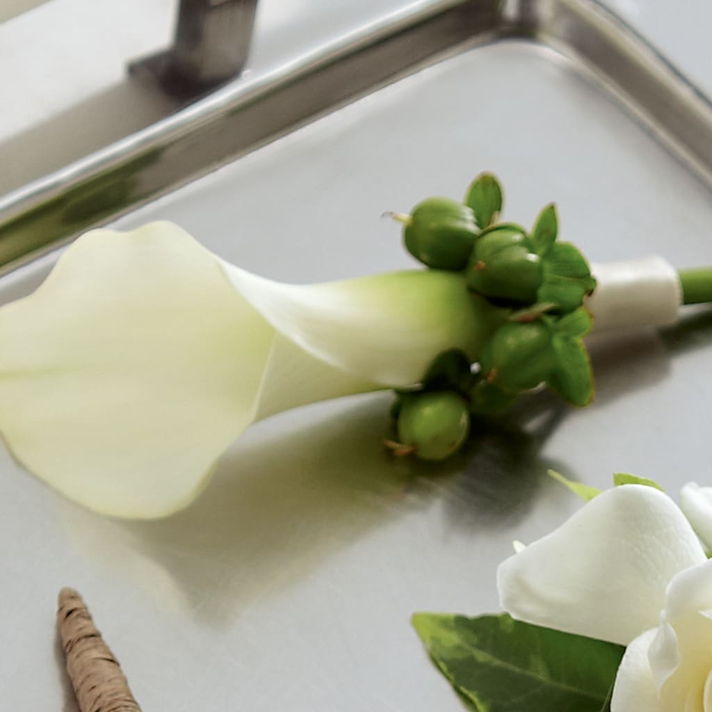 White Calla Boutonniere – A Heavenly Florist, Newport News VA