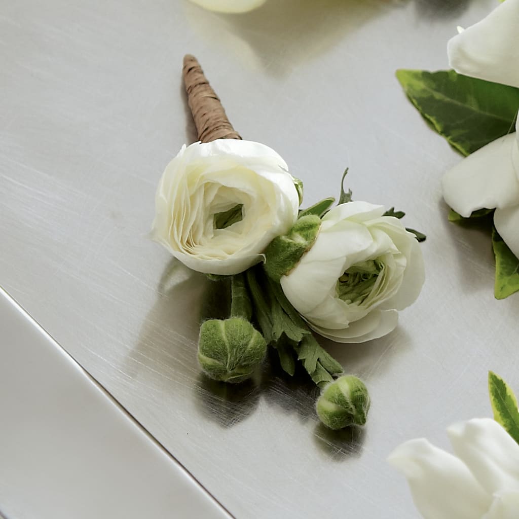 White Ranunculus Boutonniere – A Heavenly Florist, Newport News VA