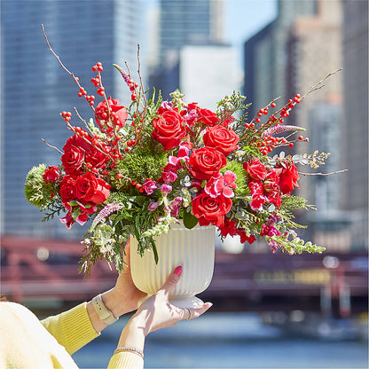 Big Red Bow Bouquet –  A Heavenly Florist, Newport News VA