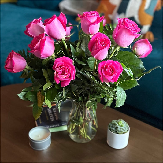 Long Stem Pink Rose Bouquet –  A Heavenly Florist, Newport News VA