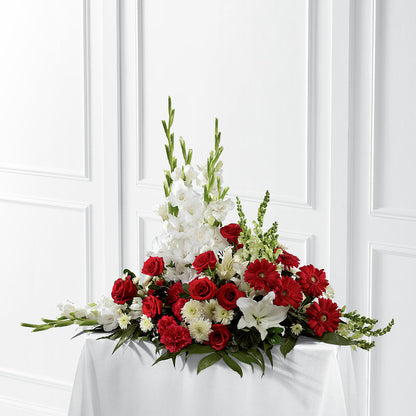 Crimson & White Arrangement –  A Heavenly Florist, Newport News VA
