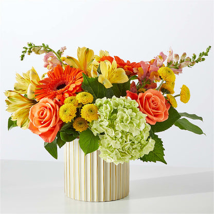 Autumn Sunshine Bouquet with Ivory Vase –  A Heavenly Florist, Newport News VA