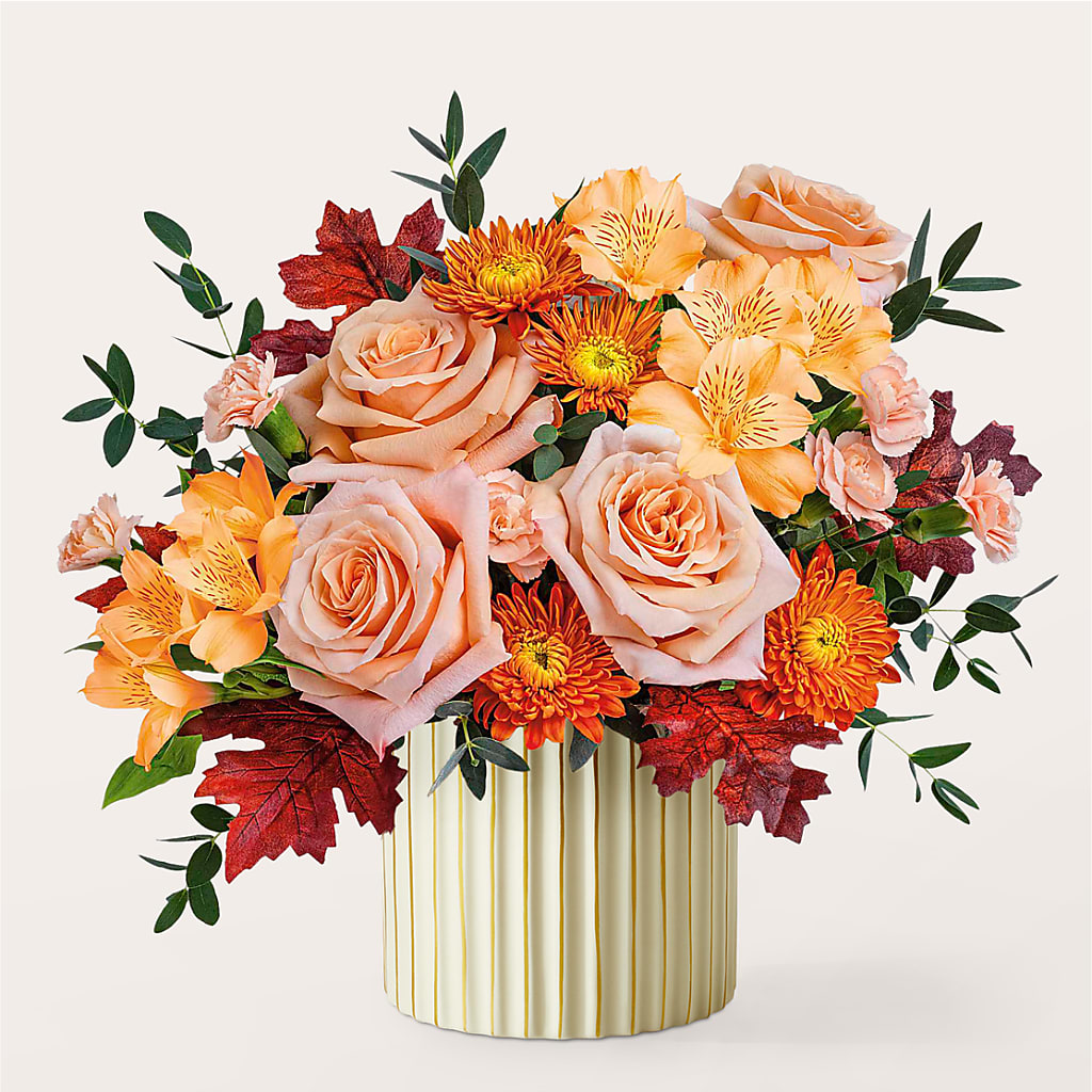 Spiced Latte Bouquet with Ivory Vase –  A Heavenly Florist, Newport News VA
