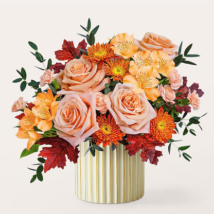 Spiced Latte Bouquet with Ivory Vase –  A Heavenly Florist, Newport News VA
