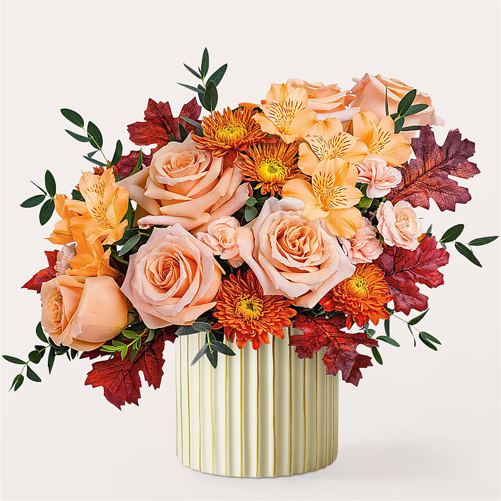 Spiced Latte Bouquet with Ivory Vase –  A Heavenly Florist, Newport News VA