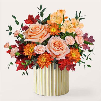 Spiced Latte Bouquet with Ivory Vase –  A Heavenly Florist, Newport News VA