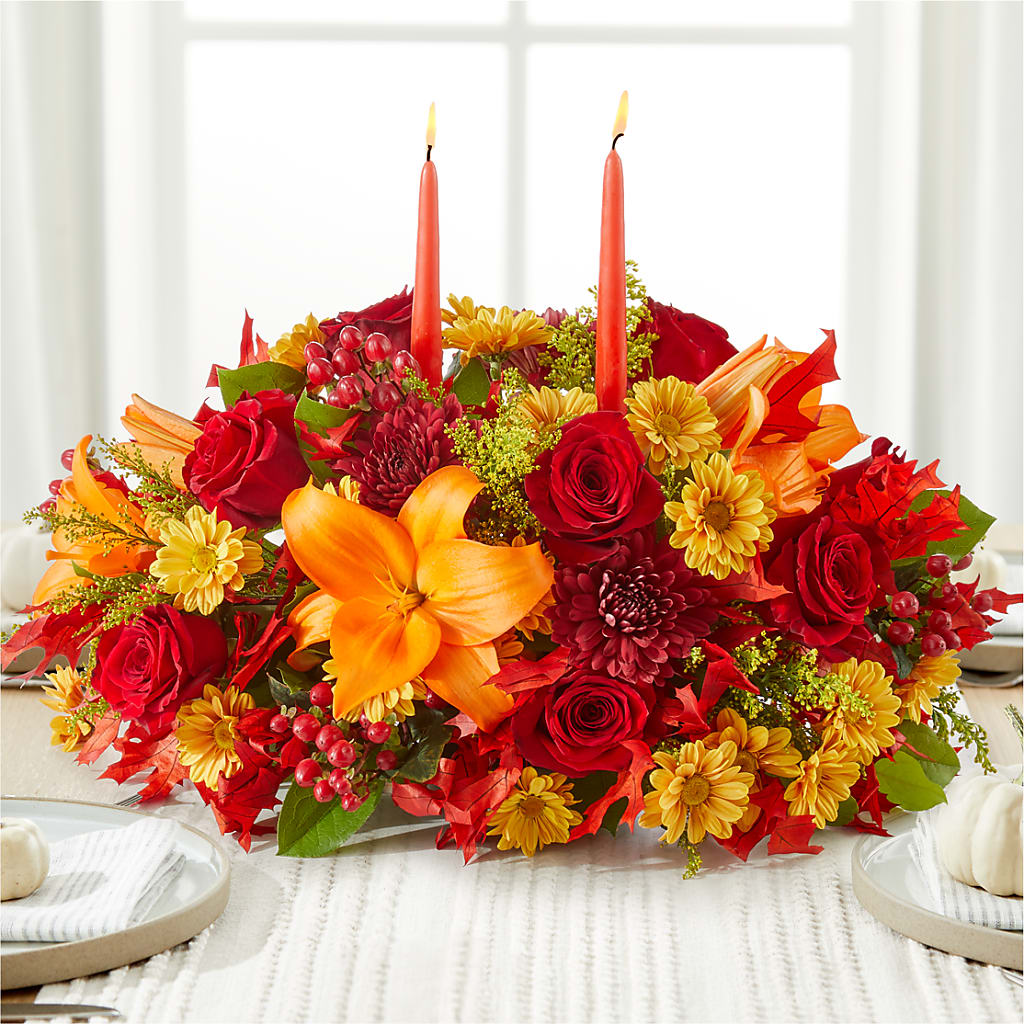 Autumn's Embrace Centerpiece –  A Heavenly Florist, Newport News VA