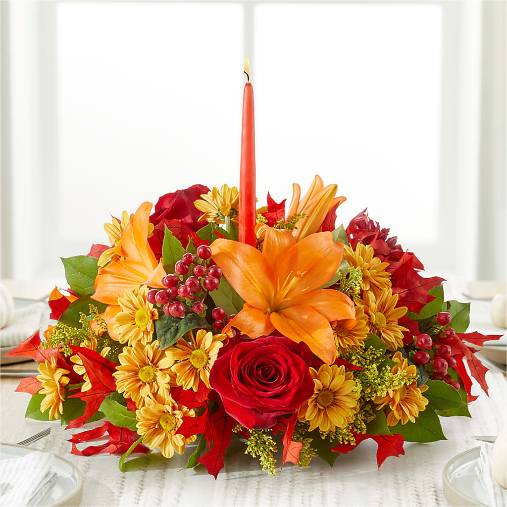 Autumn's Embrace Centerpiece –  A Heavenly Florist, Newport News VA
