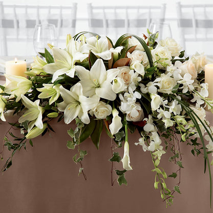White Linen Arrangement –  A Heavenly Florist, Newport News VA