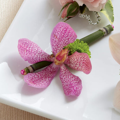 Pink Mokara Boutonniere –  A Heavenly Florist, Newport News VA
