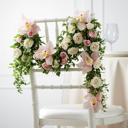 Orchid Rose Chair Décor –  A Heavenly Florist, Newport News VA