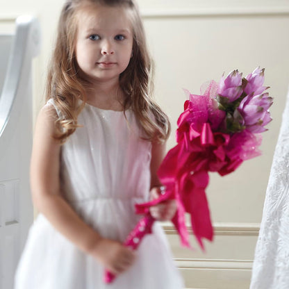 Sparkle Pink Flower Girl Bouquet –  A Heavenly Florist, Newport News VA