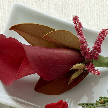 Red Calla Boutonniere –  A Heavenly Florist, Newport News VA