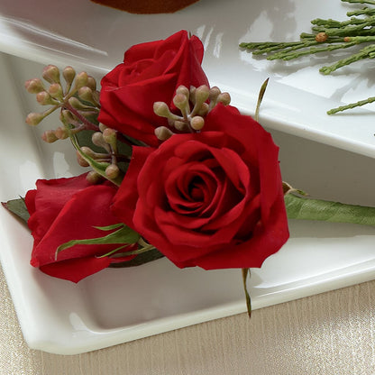Red Spray Rose Boutonniere –  A Heavenly Florist, Newport News VA